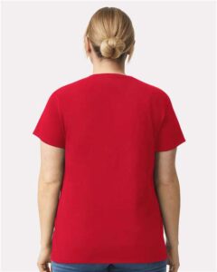 Gildan 2000L Women’s Ultra Cotton® T-Shirt – Red (on model back)