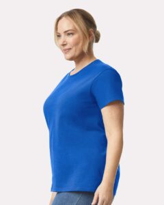 Gildan 2000L Women’s Ultra Cotton® T-Shirt – Royal (on model side)