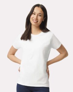 Gildan 2000L Women’s Ultra Cotton® T-Shirt – White (on model)