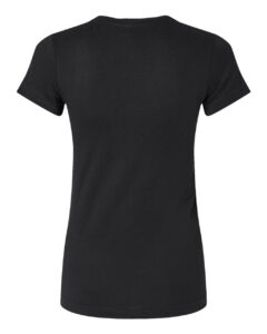 LAT 3616 Women’s Fitted Fine Jersey Tee – Black (back)