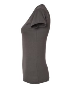 LAT 3616 Women’s Fitted Fine Jersey Tee – Charcoal (side)