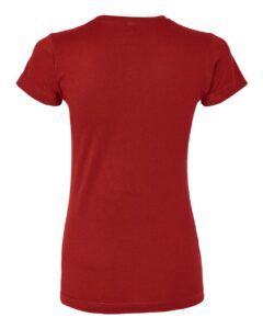 LAT 3616 Women’s Fitted Fine Jersey Tee – Garnet (back)