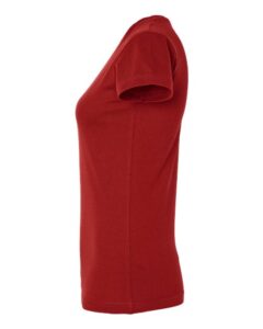 LAT 3616 Women’s Fitted Fine Jersey Tee – Garnet (side)
