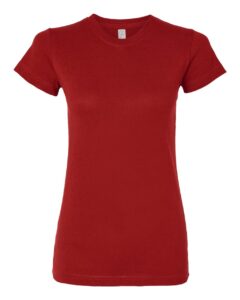 LAT 3616 Women’s Fitted Fine Jersey Tee – Garnet