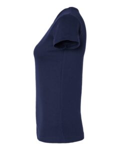 LAT 3616 Women’s Fitted Fine Jersey Tee – Navy (side)