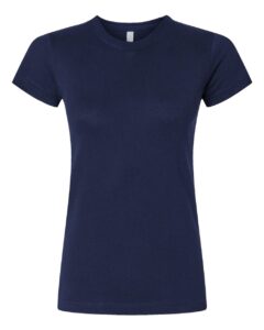 LAT 3616 Women’s Fitted Fine Jersey Tee – Navy