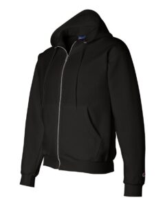 Champion S800 Unisex Powerblend® Full-Zip Hooded Sweatshirt – Black (side)