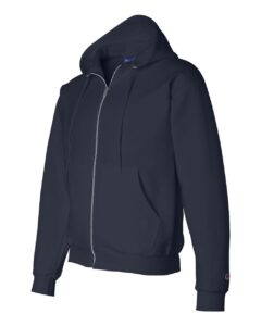 Champion S800 Unisex Powerblend® Full-Zip Hooded Sweatshirt – Navy (side)