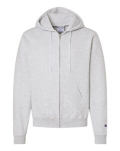 Champion S800 Unisex Powerblend® Full-Zip Hooded Sweatshirt – Silver Grey