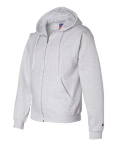 Champion S800 Unisex Powerblend® Full-Zip Hooded Sweatshirt – Silver Grey (side)