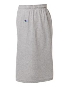 Champion 8187 Unisex Cotton Gym Shorts – Oxford Grey Heather (side)