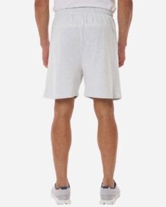 Champion 8187 Unisex Cotton Gym Shorts – Silver Grey (on model back)