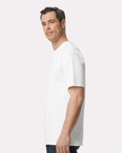 Gildan 2000T Men’s Tall Ultra Cotton® T-Shirt – White (on model side)