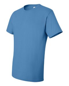 JERZEES 29MR Unisex Dri-Power® 50/50 T-Shirt – Columbia Blue (side)