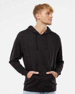 Independent Trading Co. SS4500 Unisex Midweight Hooded Sweatshirt – Black (on model)