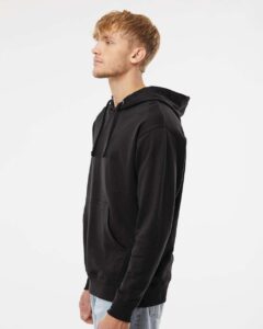 Independent Trading Co. SS4500 Unisex Midweight Hooded Sweatshirt – Black (on model side)