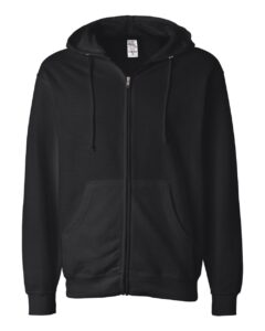 Independent Trading Co. SS4500Z Unisex Midweight Full-Zip Hooded Sweatshirt – Black
