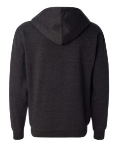 Independent Trading Co. SS4500Z Unisex Midweight Full-Zip Hooded Sweatshirt – Charcoal Heather (back)