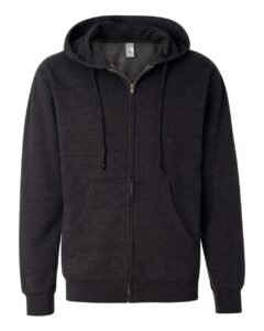 Independent Trading Co. SS4500Z Unisex Midweight Full-Zip Hooded Sweatshirt – Charcoal Heather