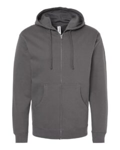 Independent Trading Co. SS4500Z Unisex Midweight Full-Zip Hooded Sweatshirt – Charcoal