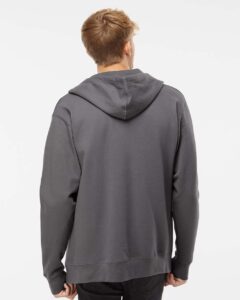 Independent Trading Co. SS4500Z Unisex Midweight Full-Zip Hooded Sweatshirt – Charcoal (on model back)