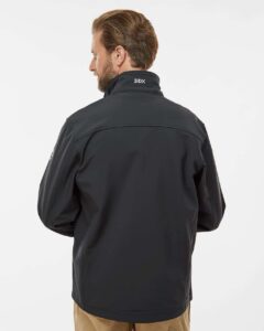 DRI DUCK 5350 Men’s Motion Soft Shell Jacket – Charcoal (on model back)