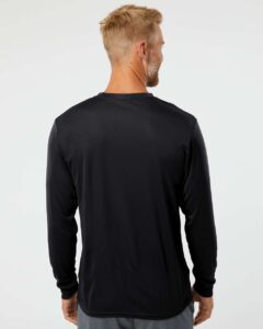 Augusta Sportswear 788 Unisex Nexgen Performance Long Sleeve T-Shirt – Black (on model back)