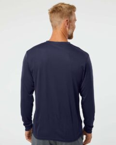 Augusta Sportswear 788 Unisex Nexgen Performance Long Sleeve T-Shirt – Navy (on model back)
