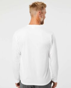 Augusta Sportswear 788 Unisex Nexgen Performance Long Sleeve T-Shirt – White (on model back)