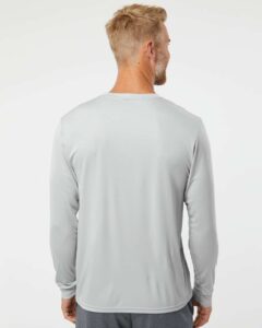 Augusta Sportswear 788 Unisex Nexgen Performance Long Sleeve T-Shirt – Silver (on model back)