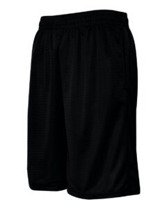 Badger 7219 Men’s Pro Mesh 9″ Shorts with Pockets – Black (side)