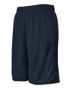 Badger 7219 Men’s Pro Mesh 9″ Shorts with Pockets – Navy (side)