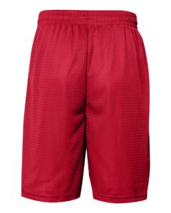 Badger 7219 Men’s Pro Mesh 9″ Shorts with Pockets – Red (back)