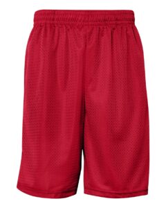 Badger 7219 Men’s Pro Mesh 9″ Shorts with Pockets – Red