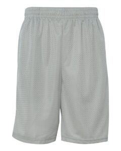 Badger 7219 Men’s Pro Mesh 9″ Shorts with Pockets – Silver