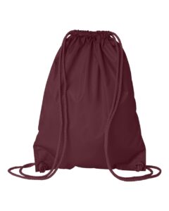 Liberty Bags 8881 Drawstring Pack with DUROcord – Maroon (back)
