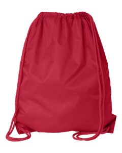 Liberty Bags 8882 Large Drawstring Pack with DUROcord – Red (back)