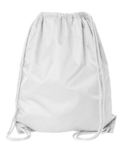Liberty Bags 8882 Large Drawstring Pack with DUROcord – White (back)
