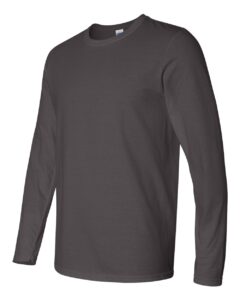 Gildan 64400 Unisex Softstyle® Long Sleeve T-Shirt – Charcoal (side)