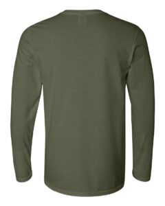 Gildan 64400 Unisex Softstyle® Long Sleeve T-Shirt – Military Green (back)