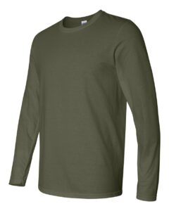 Gildan 64400 Unisex Softstyle® Long Sleeve T-Shirt – Military Green (side)