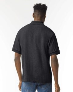 Gildan 8800 Unisex DryBlend® Polo – Dark Heather (on model back)