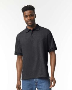 Gildan 8800 Unisex DryBlend® Polo – Dark Heather (on model)
