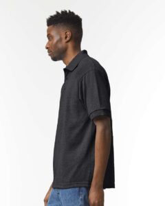 Gildan 8800 Unisex DryBlend® Polo – Dark Heather (on model side)