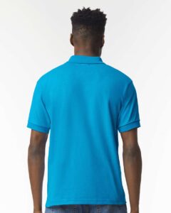 Gildan 8800 Unisex DryBlend® Polo – Sapphire (on model back)