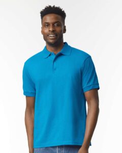 Gildan 8800 Unisex DryBlend® Polo – Sapphire (on model)