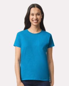Gildan 2000L Women’s Ultra Cotton® T-Shirt – Sapphire (on model)