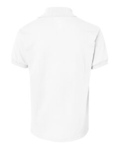Hanes 054Y Youth EcoSmart® Jersey Polo – White (back)