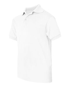 Hanes 054Y Youth EcoSmart® Jersey Polo – White (side)