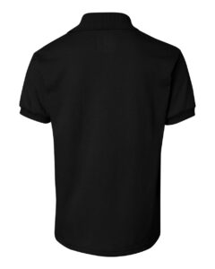 Hanes 054Y Youth EcoSmart® Jersey Polo – Black (back)